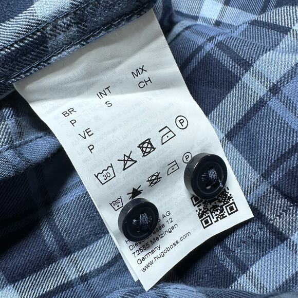 Boss NWT Liam Men's Regular Fit Cotton Twill Check Shirt Size S Button Front - Picture 8 of 12